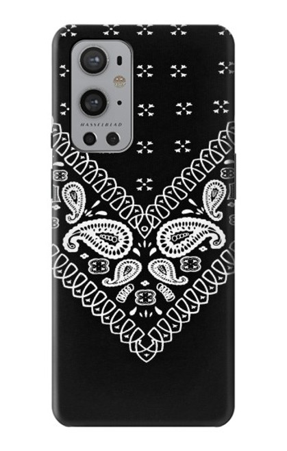 W3363 Bandana Black Pattern Hard Case and Leather Flip Case For OnePlus 9 Pro