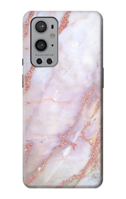 W3482 Soft Pink Marble Graphic Print Hard Case and Leather Flip Case For OnePlus 9 Pro