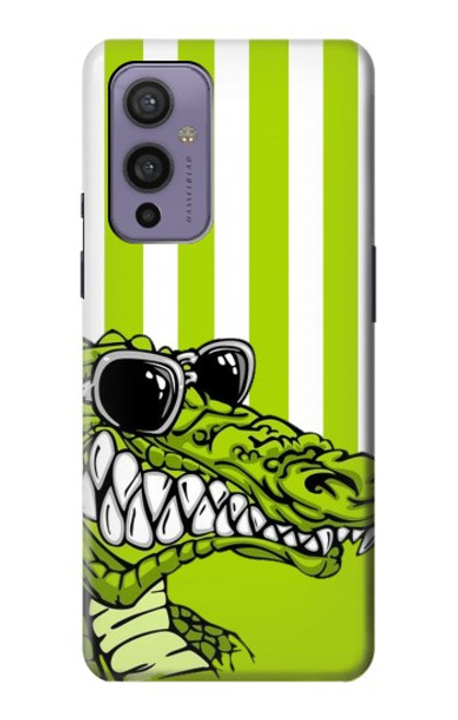 W2323 Funny Green Alligator Crocodile Hard Case and Leather Flip Case For OnePlus 9