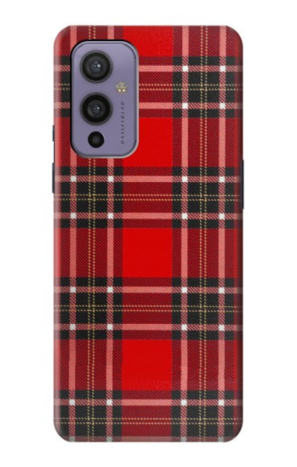 W2374 Tartan Red Pattern Hard Case and Leather Flip Case For OnePlus 9