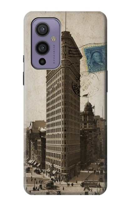 W2832 New York 1903 Flatiron Building Postcard Hard Case and Leather Flip Case For OnePlus 9