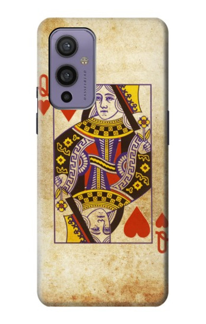 W2833 Poker Card Queen Hearts Hard Case and Leather Flip Case For OnePlus 9