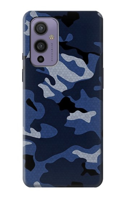 W2959 Navy Blue Camo Camouflage Hard Case and Leather Flip Case For OnePlus 9