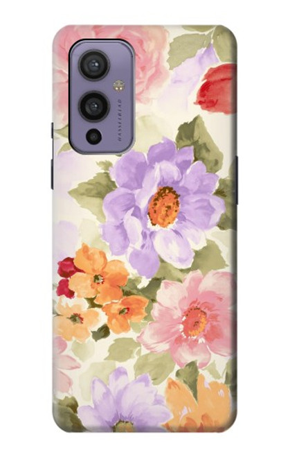 W3035 Sweet Flower Painting Hard Case and Leather Flip Case For OnePlus 9