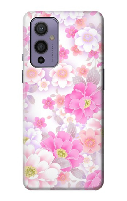 W3036 Pink Sweet Flower Flora Hard Case and Leather Flip Case For OnePlus 9