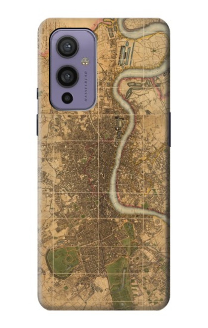 W3230 Vintage Map of London Hard Case and Leather Flip Case For OnePlus 9