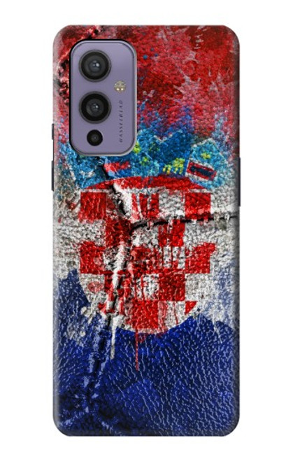 W3313 Croatia Flag Vintage Football Graphic Hard Case and Leather Flip Case For OnePlus 9