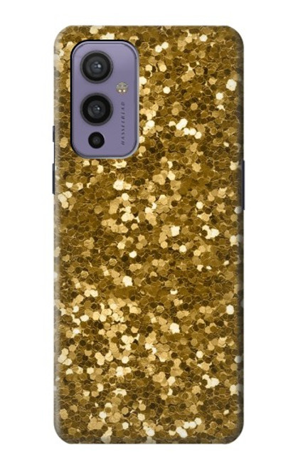 W3388 Gold Glitter Graphic Print Hard Case and Leather Flip Case For OnePlus 9