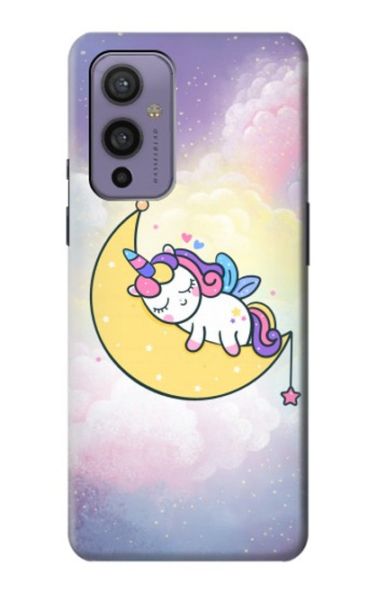 W3485 Cute Unicorn Sleep Hard Case and Leather Flip Case For OnePlus 9