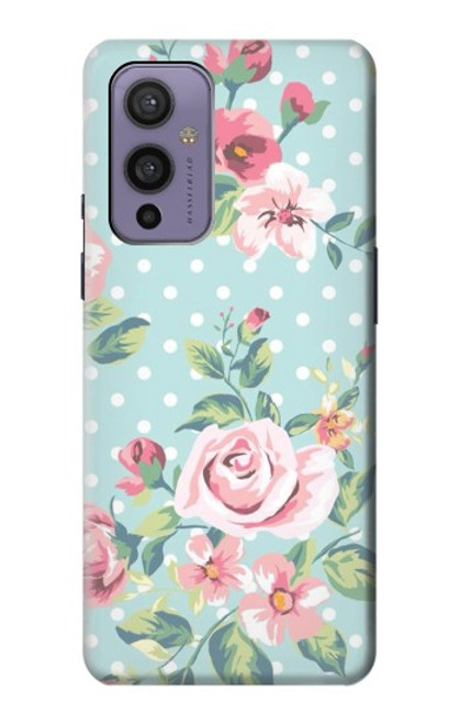 W3494 Vintage Rose Polka Dot Hard Case and Leather Flip Case For OnePlus 9