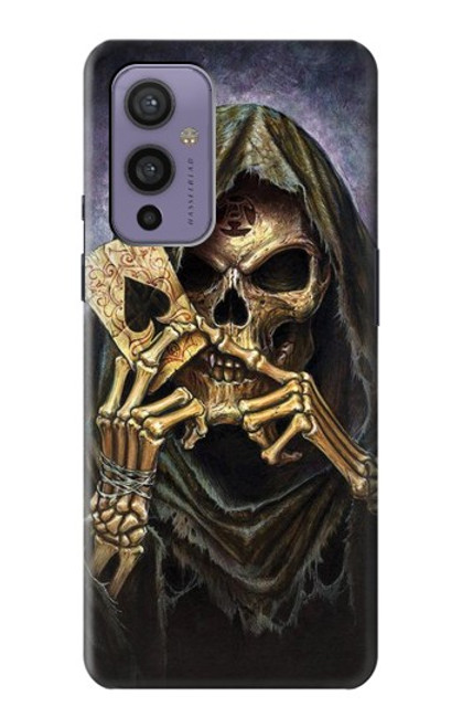 W3594 Grim Reaper Wins Poker Hard Case and Leather Flip Case For OnePlus 9