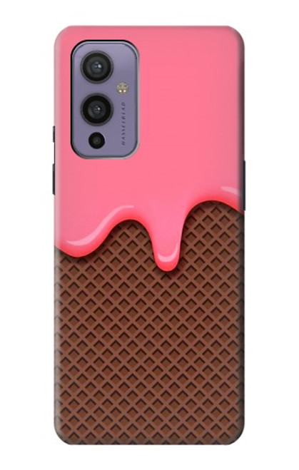 W3754 Strawberry Ice Cream Cone Hard Case and Leather Flip Case For OnePlus 9