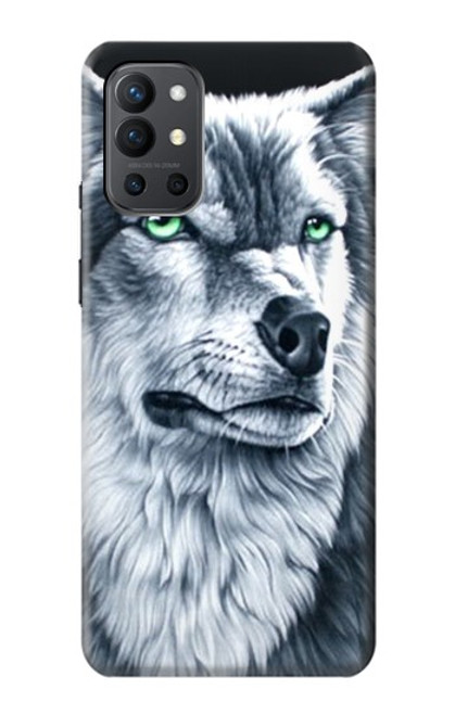 W0123 Grim White Wolf Hard Case and Leather Flip Case For OnePlus 9R