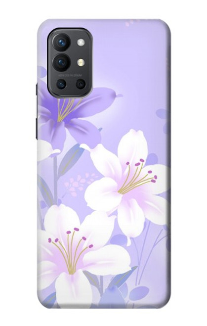 W2361 Purple White Flowers Hard Case and Leather Flip Case For OnePlus 9R