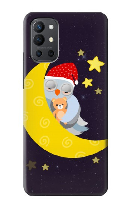 W2849 Cute Sleepy Owl Moon Night Hard Case and Leather Flip Case For OnePlus 9R