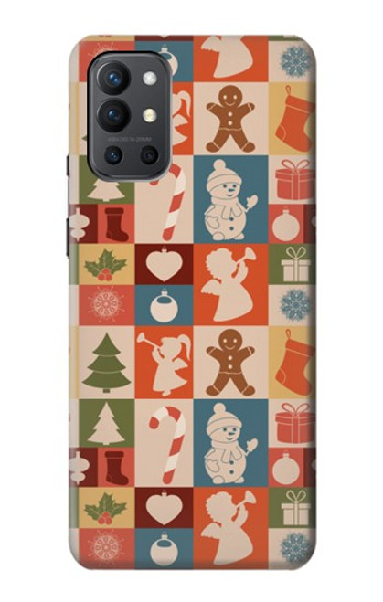 W2854 Cute Xmas Pattern Hard Case and Leather Flip Case For OnePlus 9R