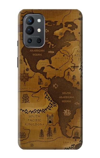 W2861 Antique World Map Hard Case and Leather Flip Case For OnePlus 9R