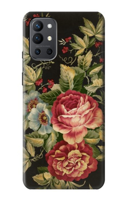 W3013 Vintage Antique Roses Hard Case and Leather Flip Case For OnePlus 9R