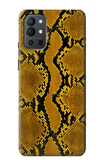 W3365 Yellow Python Skin Graphic Print Hard Case and Leather Flip Case For OnePlus 9R