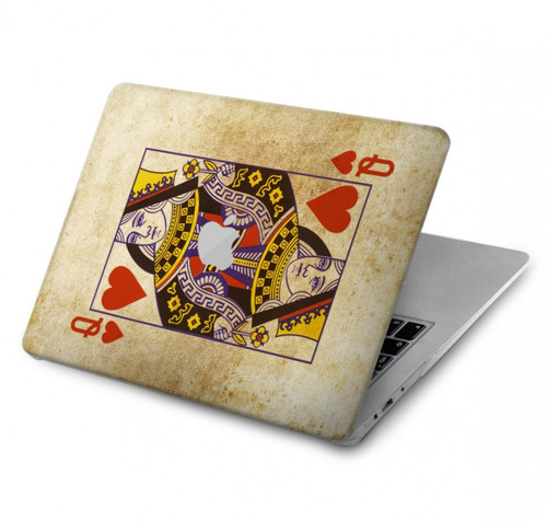 W2833 Poker Card Queen Hearts Hard Case Cover For MacBook Air 13″ - A1932, A2179, A2337