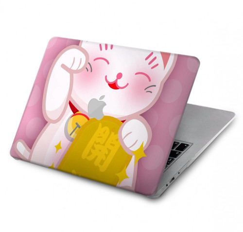 W3025 Pink Maneki Neko Lucky Cat Hard Case Cover For MacBook Air 13″ - A1932, A2179, A2337