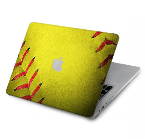 W3031 Yellow Softball Ball Hard Case Cover For MacBook Air 13″ - A1932, A2179, A2337