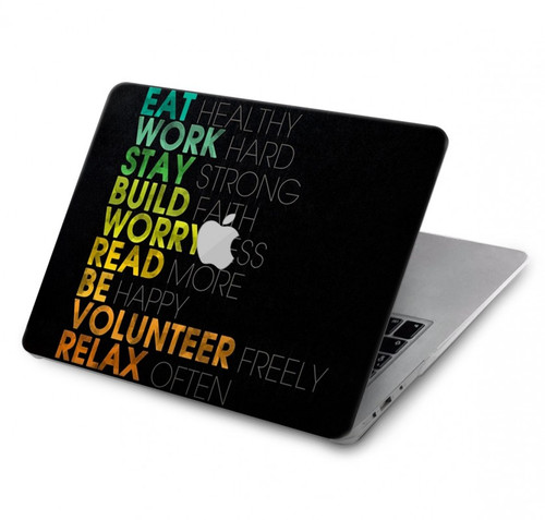 W3523 Think Positive Words Quotes Hard Case Cover For MacBook Air 13″ - A1932, A2179, A2337