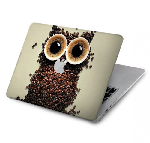 W0360 Coffee Owl Hard Case Cover For MacBook Pro 13″ - A1706, A1708, A1989, A2159, A2289, A2251, A2338