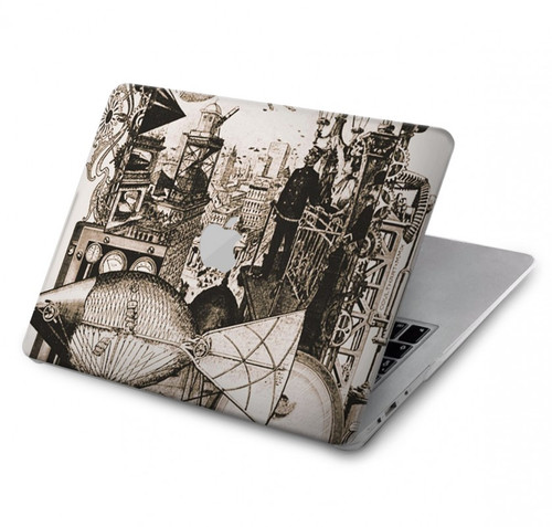 W1681 Steampunk Drawing Hard Case Cover For MacBook Pro 13″ - A1706, A1708, A1989, A2159, A2289, A2251, A2338