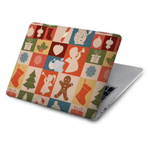 W2854 Cute Xmas Pattern Hard Case Cover For MacBook Pro 13″ - A1706, A1708, A1989, A2159, A2289, A2251, A2338