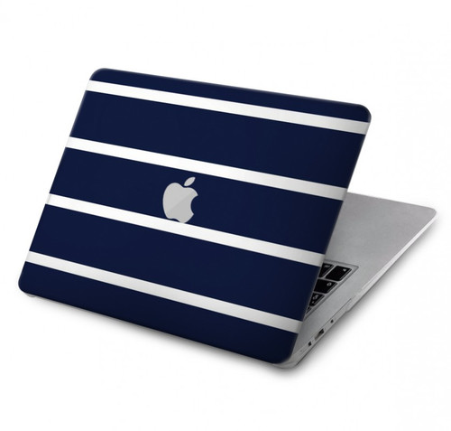 W2767 Navy White Striped Hard Case Cover For MacBook Pro 15″ - A1707, A1990