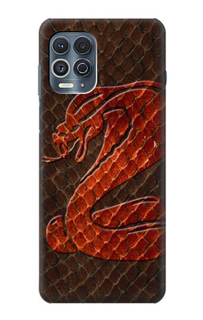 W0663 Cobra Snake Skin Hard Case and Leather Flip Case For Motorola Edge S