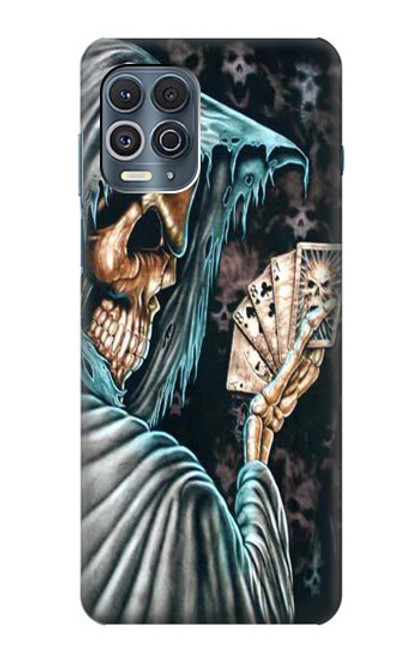 W0748 Grim Reaper Death Poker Hard Case and Leather Flip Case For Motorola Edge S