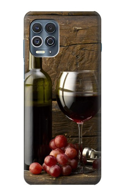 W1316 Grapes Bottle and Glass of Red Wine Hard Case and Leather Flip Case For Motorola Edge S