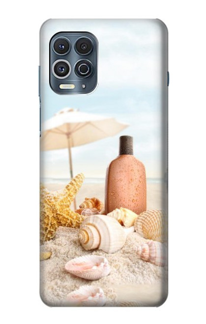 W1425 Seashells on The Beach Hard Case and Leather Flip Case For Motorola Edge S