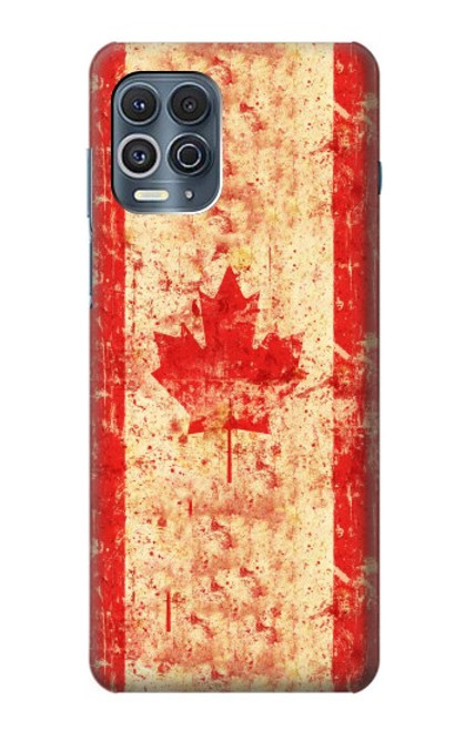 W1603 Canada Flag Old Vintage Hard Case and Leather Flip Case For Motorola Edge S