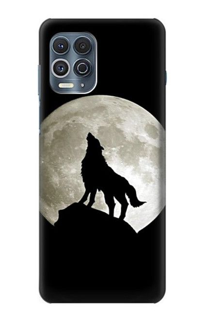 W1981 Wolf Howling at The Moon Hard Case and Leather Flip Case For Motorola Edge S