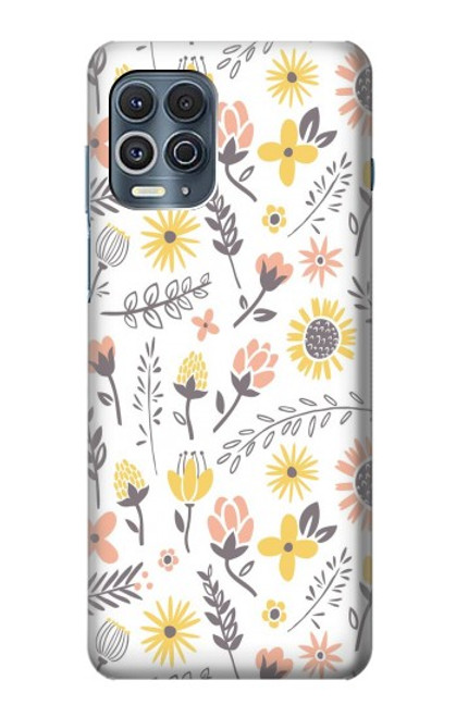 W2354 Pastel Flowers Pattern Hard Case and Leather Flip Case For Motorola Edge S