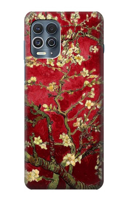 W2414 Red Blossoming Almond Tree Van Gogh Hard Case and Leather Flip Case For Motorola Edge S