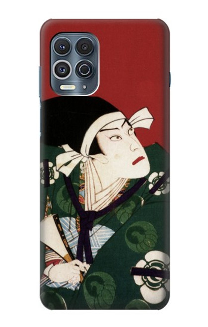 W2498 Japan Art Toyohara Kunichika Hard Case and Leather Flip Case For Motorola Edge S