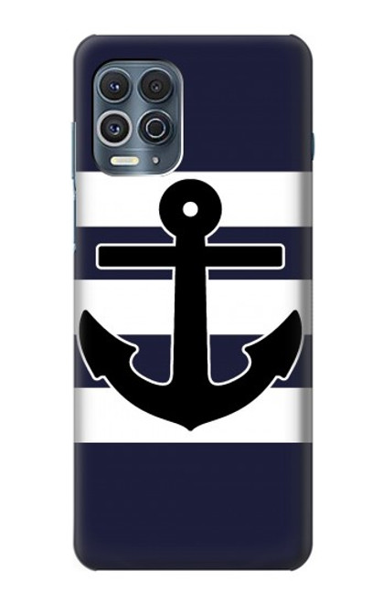 W2758 Anchor Navy Hard Case and Leather Flip Case For Motorola Edge S