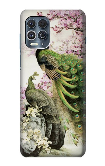 W2773 Peacock Chinese Brush Painting Hard Case and Leather Flip Case For Motorola Edge S