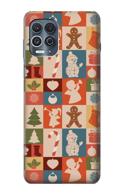 W2854 Cute Xmas Pattern Hard Case and Leather Flip Case For Motorola Edge S