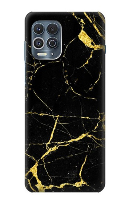 W2896 Gold Marble Graphic Printed Hard Case and Leather Flip Case For Motorola Edge S