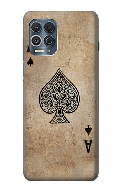 W2928 Vintage Spades Ace Card Hard Case and Leather Flip Case For Motorola Edge S