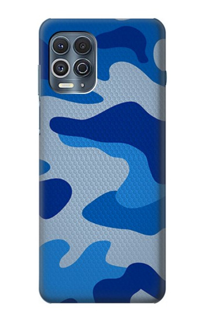 W2958 Army Blue Camo Camouflage Hard Case and Leather Flip Case For Motorola Edge S