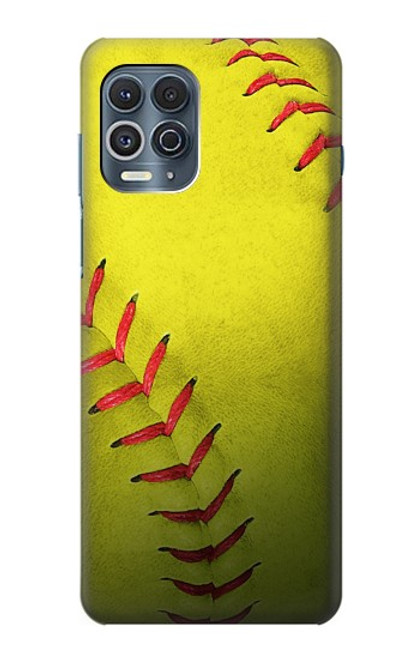 W3031 Yellow Softball Ball Hard Case and Leather Flip Case For Motorola Edge S