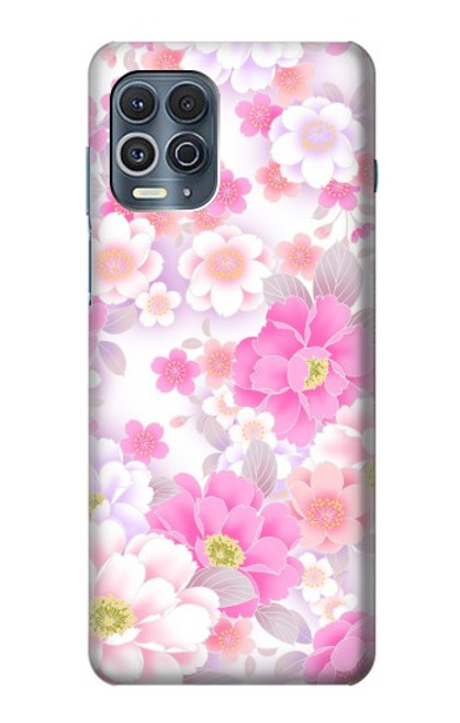 W3036 Pink Sweet Flower Flora Hard Case and Leather Flip Case For Motorola Edge S