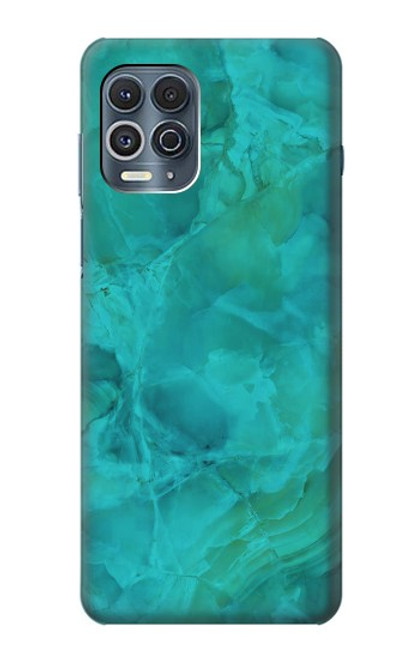 W3147 Aqua Marble Stone Hard Case and Leather Flip Case For Motorola Edge S