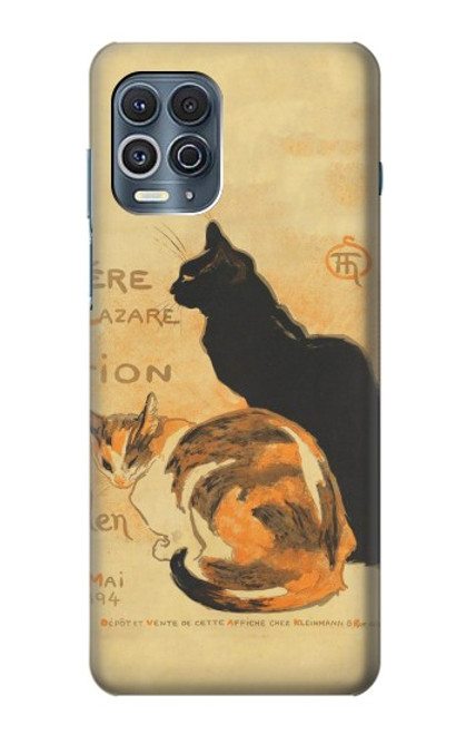 W3229 Vintage Cat Poster Hard Case and Leather Flip Case For Motorola Edge S
